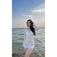 SET 3 MÓN ĐẦM REN TINH TẾ CÓ KHOÁ VÀ BIKINI ĐI BIỂN