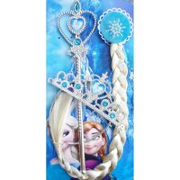 Set 3 món Elsa bờm tóc vương miện  tóc giả  gậy cho bé