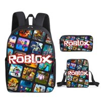 Set 3 Món Gồm Ba Lô + Túi Đựng Bút + Bóp Viết In Họa Tiết roblox 3d Cho Học Sinh Tiểu Học / Tiểu Học