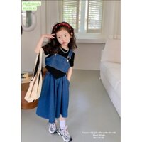 sét 3 món jean váy 2 dây kém áo thun 2700