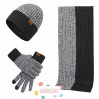 Set 3 Món Mũ beanie + Găng Tay + Khăn Choàng Cổ + Nón Len Cho Nam MIHAN1