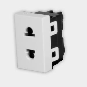 Set 3 Ổ cắm 2 chấu đơn âm tường DQHome ĐQ IW1 O2PS W