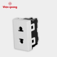 Set 3 Ổ cắm 2 chấu đơn âm tường Điện Quang DQHome ĐQ IW1 O2PS W màu trắng