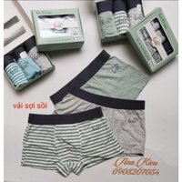 Set 3 Quần lót đùi bé trai vải sợi tre, vải sợi sồi hiệu Gee