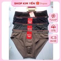 Set 3 Quần Lót Nam BRUNA Cotton Cao Cấp Lưng Thun Bản Vừa (Size 45 - 85 Kg) - Shop Kim Yến