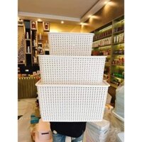 Set 3 rổ nhựa có nắp Viêt Nhật