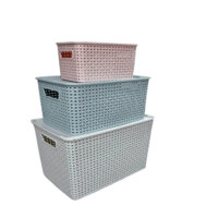 Sét 3 rổ nhựa việt nhật có nắp đậy đủ size