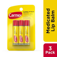 Set  3 son dưỡng môi carmex Lip Balm siêu cấp ẩm làm mềm môi, giảm nứt nẻ, chống nắng SPF15 [Đủ bill Mỹ]