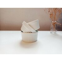 Set 3 thố sứ ramenkin trắng đút lò được, đựng nước chấm, nước sốt, nướng bánh