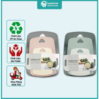 Set 3 thớt nhựa kháng khuẩn chống trầy, Bộ 3 thớt tiện dụng để gọt trái cây, trộn bột, thái đồ sống, đồ chín riêng biệt.