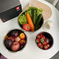 SET 3 TÔ TRỘN BỘT INOX  HÀNG LOẠI 1 CAO CẤP KHÔNG GỈ