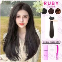 Set 3 Tóc giả kẹp thẳng dài đẹp cho nữ RUBY TÓC XINH tặng combo xịt dưỡng tóc giả và lược