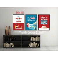 Set 3 tranh dán tường decor văn phòng