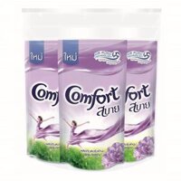 Set 3 túi nước xả vải Comfort 580ml x 3 Màu Tím hương hoa Violet (Thái Lan) - Hàng Nhật nội địa