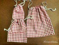 Set 3 túi rút vải bố - Caro đỏ