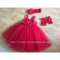Set 3 váy Tutu hồng ruy băng