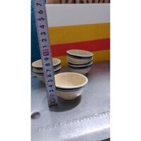 Set 30 chén gốm chỉ xanh nhỏ, chén 2 viền xanh