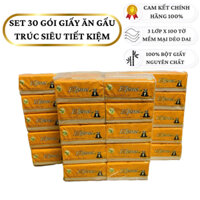 SET 30 GÓI GIẤY ĂN ELENE GẤU TRÚC THAN TRE ELENE (Hàng loại 1)