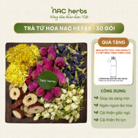 Set 30 Gói Trà Tứ Hoa NAC Herbs Nụ Hồng, Hoa Cúc, Hoa Đậu Biếc, Nụ Nhài