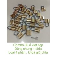 Set 30 ổ khoá việt tiệp dùng chung 1 chìa chủ ( loại 4 phân , khoá giữ chìa , có 12 chìa sơ cua )