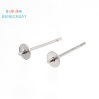 Set 300 Chiếc Bông Tai Inox 304 Đính Hạt Cườm Kích Thước 14x4mm: 0.8mm
