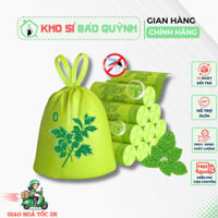 Set 300 Túi đựng rác hương ngải cứu xua đuổi ruồi muỗi, côn trùng, siêu dai, có dây rút kích thước 45 x 45cm