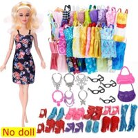 Set 32 Váy Thời Trang + 4 Kính Mắt + 6 Vòng Cổ + 2 Túi Xách + 10 Đôi Giày Cho Búp Bê barbie | Gấu House
