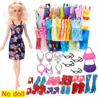 Set 32 Váy Thời Trang + 4 Kính Mắt + 6 Vòng Cổ + 2 Túi Xách + 10 Đôi Giày Cho Búp Bê barbie - Hàng mới về