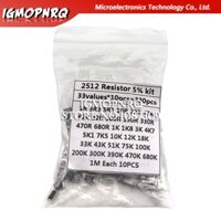 Set 330 Điện Trở 1 ohm-1m ohm 5% 2512 smd 10r 47r 100r 10k 470k 680k smd Chuyên Dụng