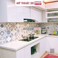 Sét 35 ô Decal gạch bông màu xám trang nhã sang trọng_kt 20x20/ô HV48A