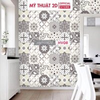 Sét 35 ô Decal gạch bông_màu xám grey_kt 20x20/ô HV08
