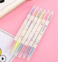 Set 3/6 bút highlight 2 đầu đánh dấu màu Pastel, bút nhớ nhiều màu HI02 Tuệ Minh