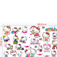 SET 38 STICKER HELLO KITTY CUTE DÁN TRANG TRÍ SÁCH VỞ, BÀN HỌC, NÓN BH,... DECAL 3A