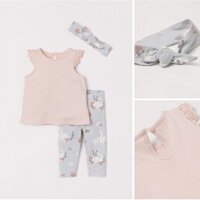 Set 3ct áo quần và băng đô cho bé gái săn sale China/Uk sz 12-18m, 1.5-2y