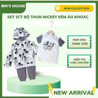 Set 3ct bộ thun Mickey kèm áo khoác sz 3m-3y