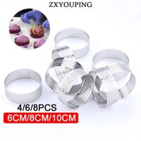 Set 4 / 6 / 8 Khuôn Làm Bánh Tart Bằng Thép Không Gỉ 6 / 8 / 10CM