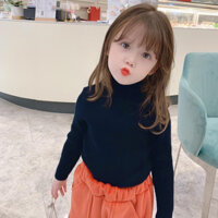 Set 4 áo cổ lọ dài tay chất len tăm cho bé trai bé gái