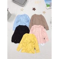sét 4 áo dài tay thun lạnh minkymom cổ tròn cho bé