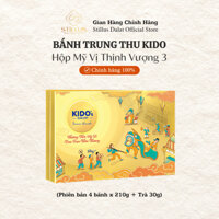 Set 4 Bánh Trung Thu Kido Cao Cấp Mỹ Vị Thịnh Vượng Hương Vị Tự Nhiên Thanh Mát Ngọt Dịu 4 Bánh 210g