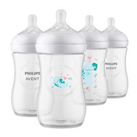 SET 4 BÌNH PHILIPS AVENT BPA FREE HỌA TIẾT HẢI CẨU BPA FREE 260ML