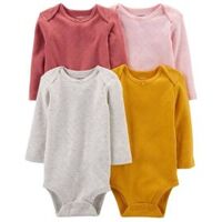 Set 4 bộ Bodysuit Carters cotton dài tay 3M