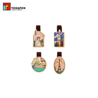 Set 4 Bookmark Gỗ Nam Châm TICK & PICK Đánh Dấu Sách Nam Châm Chủ Đề Du Lịch