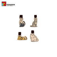 Set 4 Bookmark Gỗ TICK & PICK Gắn Nam Châm Đánh Dấu Sách In Hình Cá Tính