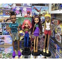 SET 4 BÚP BÊ MONSTER HIGH PACK OF TROUBLE WERE WOLF FAMILY