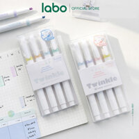 Set 4 Bút Highlight Rosy Poly Twinkle Có Nhũ Màu Pastel Có Bán Lẻ Labo