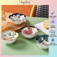 Set 4 chén sứ đựng nước chấm hoa văn phong cách Nhật Bản cực đẹp ANGIHOME
