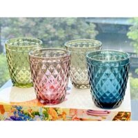 Set 4 Cốc mix màu hoạ tiết baroque sang trọng siêu xinh dung tích 220ml