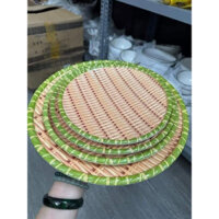 SET 4 ĐĨA nhựa giả mây mẹt tre hình tròn