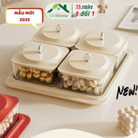 Set 4 hộp đựng bánh kẹo tết khay mứt tết khay bánh kẹo hộp đựng mứt tết hộp mứt tết xinh Uni Home-DBK02