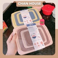 Sét 4 Hộp Đựng Thực Phẩm Hàng Nội Địa Cao Cấp - Cực Bền Sử Dụng Được Lò Vi Sóng